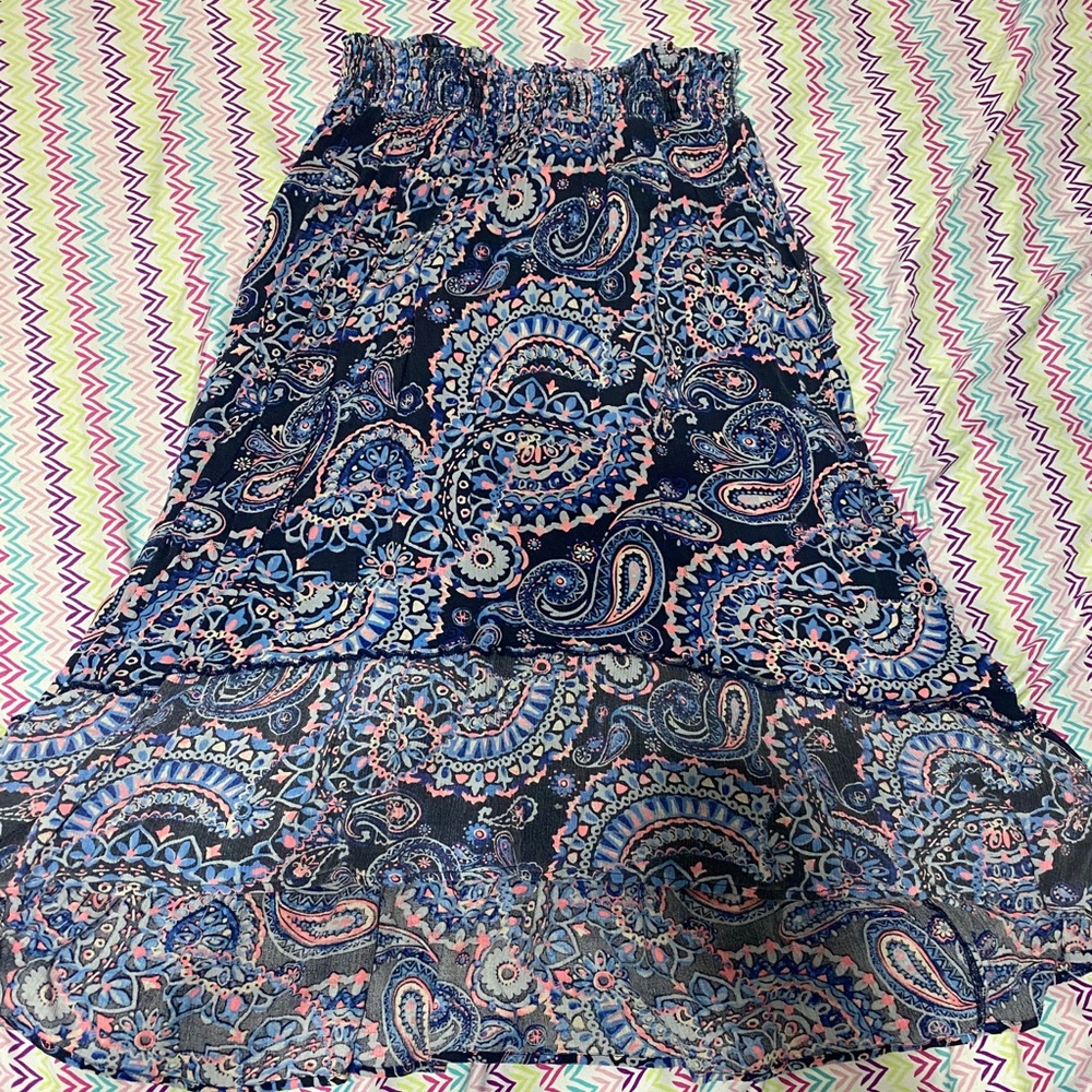 3/4 Length Blue and Pink Justice Skirt